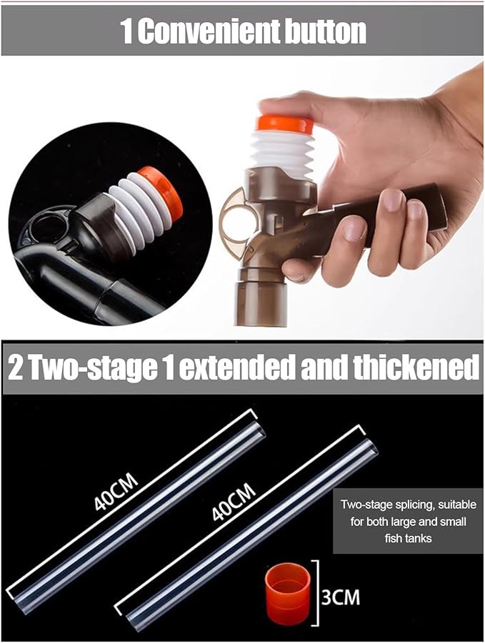 Gravel Vacuum for Aquarium, Aquarium Cleaner, Fish Tank Gravel Cleaner, Aquarium Water Changer, Aquarium Vacuum Cleaner, Gravel Cleaner for Fish Tanks, Fish Tank Water Changer, Siphon Vacuum F