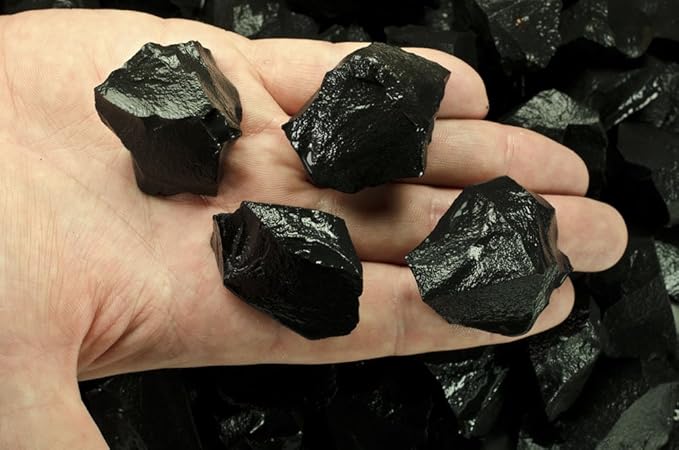 Fantasia Materials: 2 lbs Black Jasper Rough Stones from India