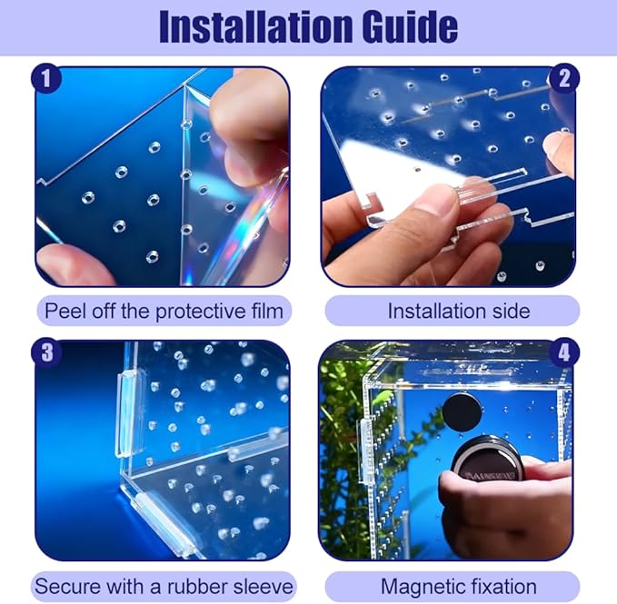 Fish Breeding Box, Acrylic Fish Isolation Container Aquariums Incubator with Magnetic Fixing for Fishes Shrimps