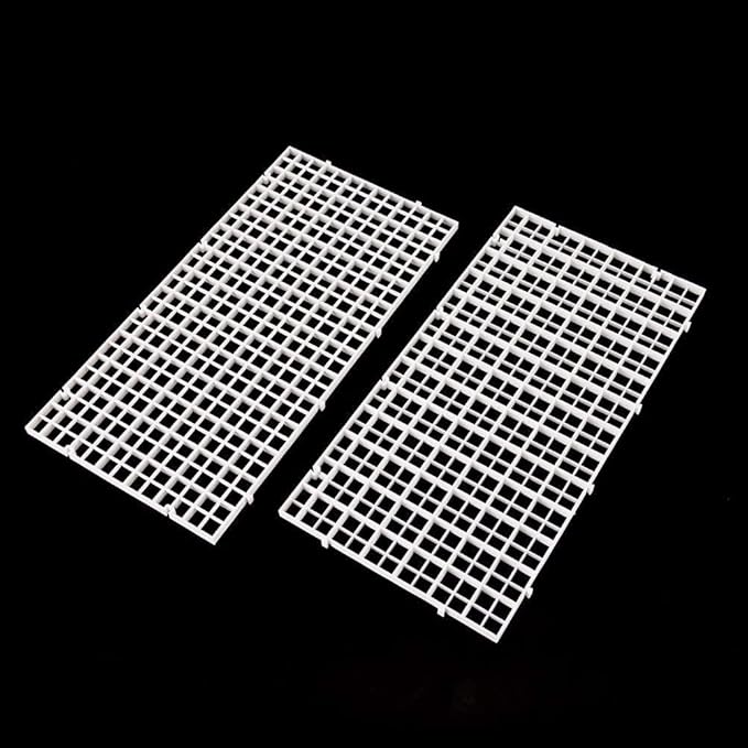 8 Pcs Aquarium Divider Grid Tray Egg Crate Fish Tank Filter Bottom Isolation Board Aquarium D¨¦cor Tank Dividers Partition Net Pane&10 Pcs Sucker Clips Suction Cups for Mixed Breeding,White