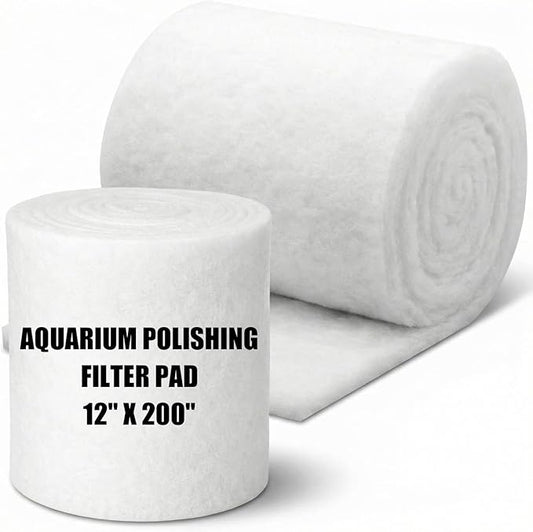 12" x 200" Aquarium Filter Floss for Fish Tank 0.59" Thick Ultra Fine Mechanical Aquarium Filter Media for Crystal Clear Water, Cut-to-fit for Fish Tanks, Canister & Sump Filters