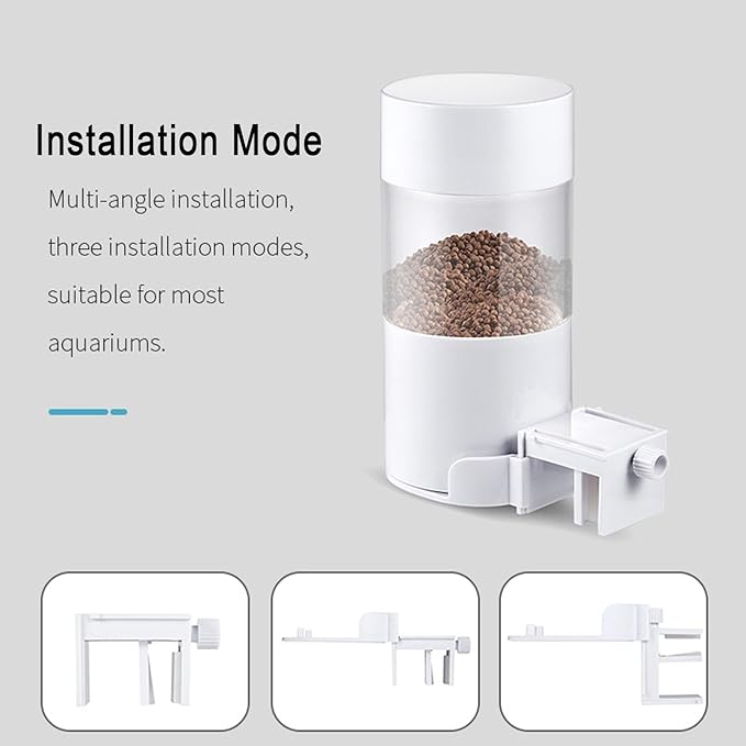 COYEUX 500ML Automatic Fish Feeder, 50g Adjustable Fish Feeder, LED Screen Smart Memory, for Most Types of Fish Food, Auto Feeding On Vacation or Holidays