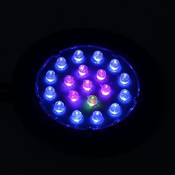 Aquarium Air Stone, 19 LEDs Round Bubble Generator Fish Bubble Light Air Pump Bubble Stone Lamp Colorful Fish Submersible Light Aquarium air Bubble Light