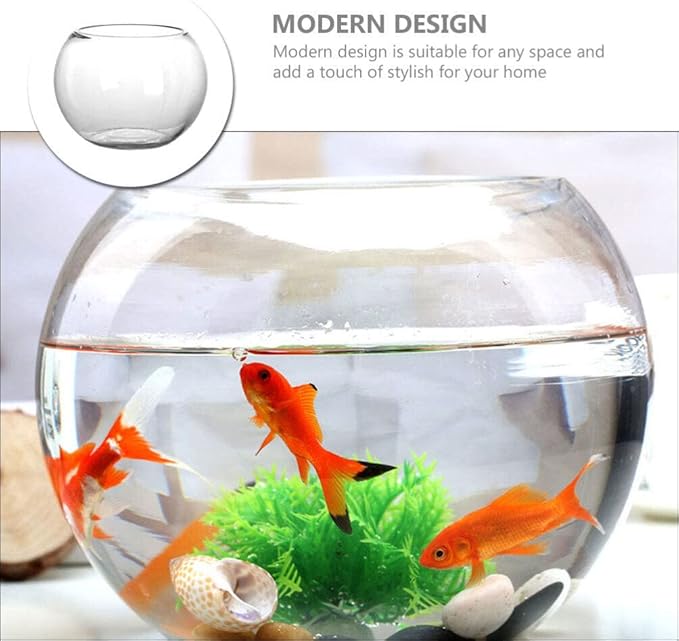 IMIKEYA Glass Bubble Bowl Bowl Glass Vase Clear Bubble Planter Terrarium Fish Bowl Wide Mouth Flower Vase Hydroponic Planter Candy Dish Fruit Jar for Wedding Home Decor 15cm