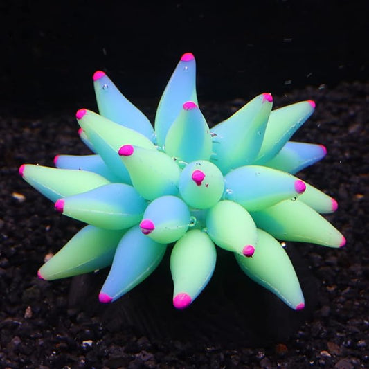 Soft Silica Gel Moves Naturally with Water Flow, Aquarium Decorations Glow in The Dark, Glowing Coral Ornaments for Fish Tank Decorations (Green, Winter Beauty)