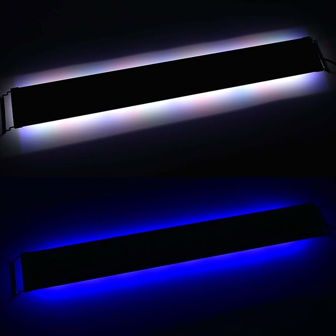 Upgraded Aquarium Light LED Full Spectrum 48-60 inch Foldable Hood Lamp for Freshwater Marine Plant Multi-Color Decorations Light (24"+24")