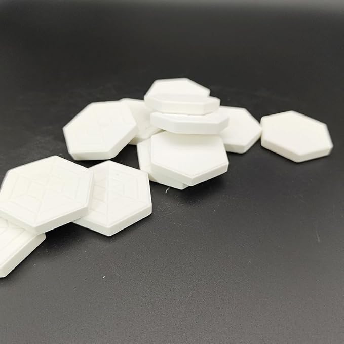 1.6 Inch Ceramic Coral Frag Plugs Coral Frag Tiles Base Disc - 12 Pack | Hexagon | 40mm(1.57 inch)| White
