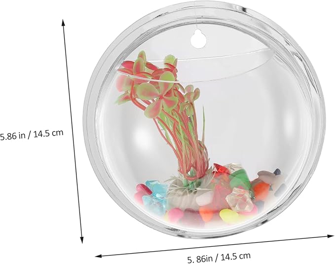 Wall Goldfish Bowl Wall Hanging Fish Bowl Fish Bowls for Centerpieces Hanging Hydroponic Planter Wall Fish Tank Acrylic Flower Vase Planters Indoor Acrylic Vases Large Water Tank