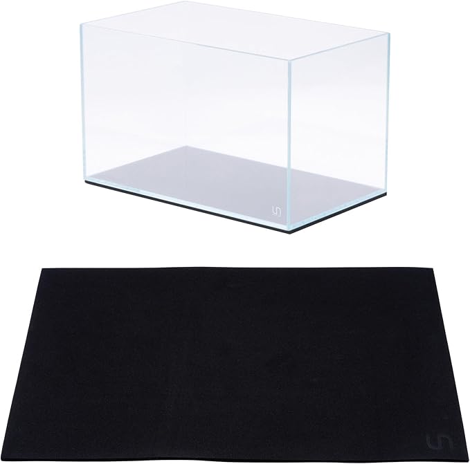UNS Leveling Mat - 36x22cm | 14.17x8.66in, 5mm - Non-Slip Dense Foam Freshwater Saltwater Aquarium Mat for Planted Tanks, Marine Coral Reef, Turtle Reptile Enclosure, Betta Fish Shrimp Tank - Black