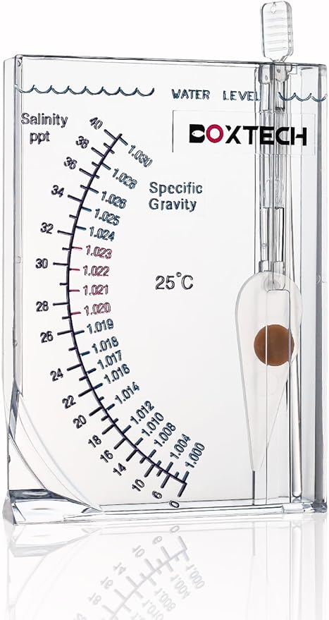 boxtech Aquarium Marine Test, Sea Saltwater Hydrometer, Reef Ocean Hydrometer Salinity Meter for Pool Aquarium Water Salinity Specific Gravity Test