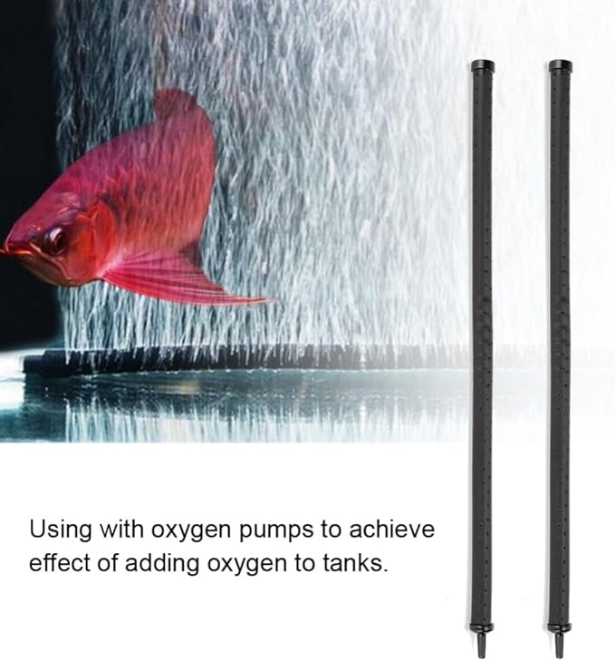 2Pcs 11.81 Inch Aquarium Air Stone Bubble Bars Flexible Design with Leak-Proof Connection PE Oxygen Diffuser for Fish Tank Aeration