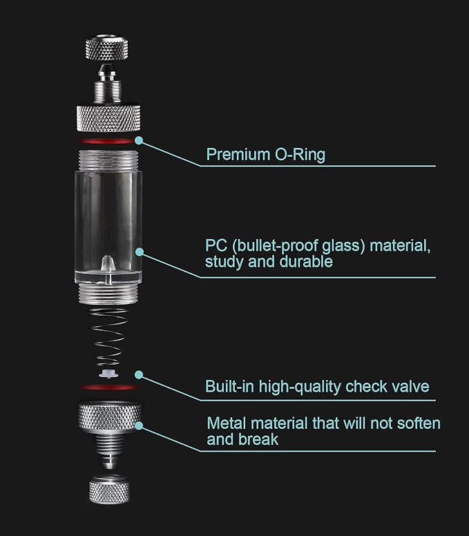 Aquarium Glass CO2 Diffuser with U Tube & Inline CO2 Bubble Counter