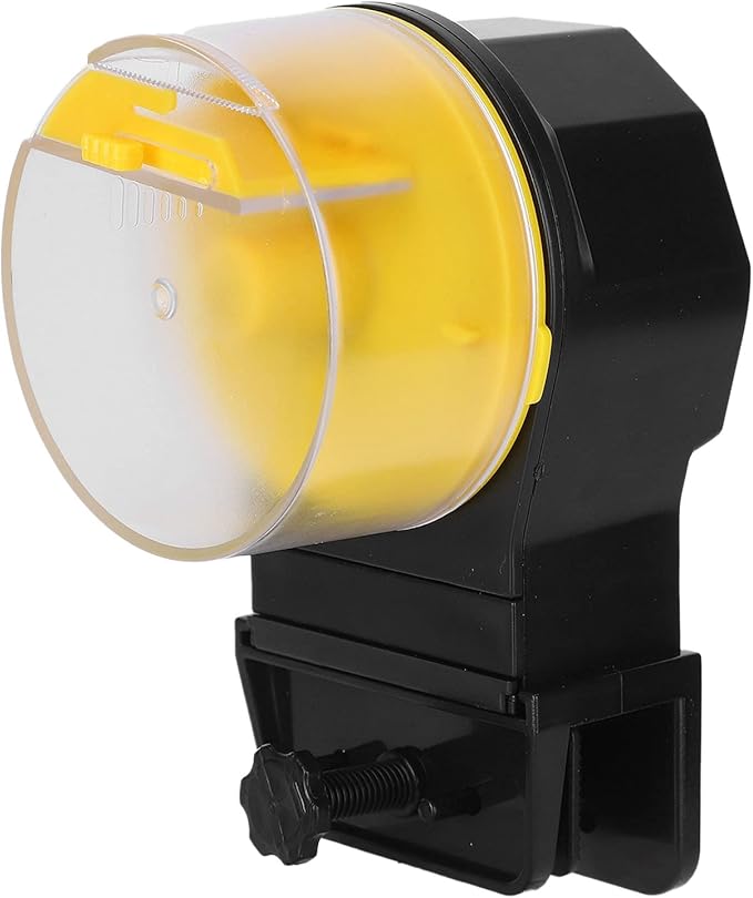 Automatic Fish Feeder, Feeder, Aquarium Dry Granular Timed Ble Convenient Feeders Flake Food for Blue Easy Installation DispenserBlue (Yellow)