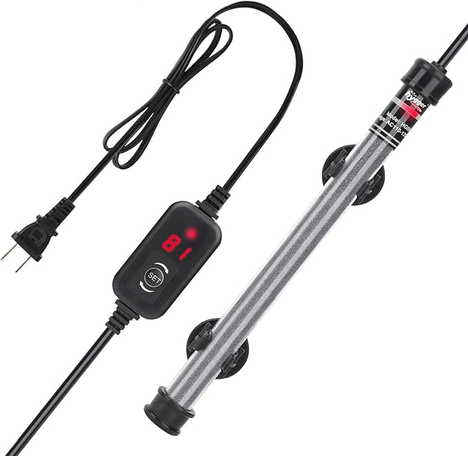 hygger Submersible Aquarium Heater, 100W 150W 200W 300W Adjustable Fish Tahk Heater with Temperature Controller, LED Display, Small Aquarium Betta Heater for up to 20/26/40/48 Gallons