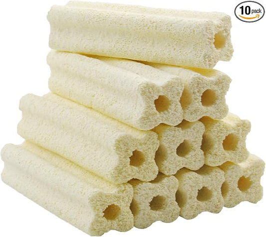 PINVNBY 10 Pcs Long Filter Media for Fish Tank,6.2 Inch Aquarium Ceramic Bio Media Blocks for Freshwater and Saltwater Sump Tank,Aquaculture and Koi Ponds