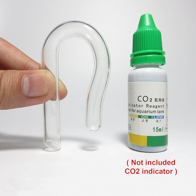 1PCS CO2 Drop Checker Water Shape Glass Hang On Monitor CO2 Indicator for Aquarium Planted Fish Tank