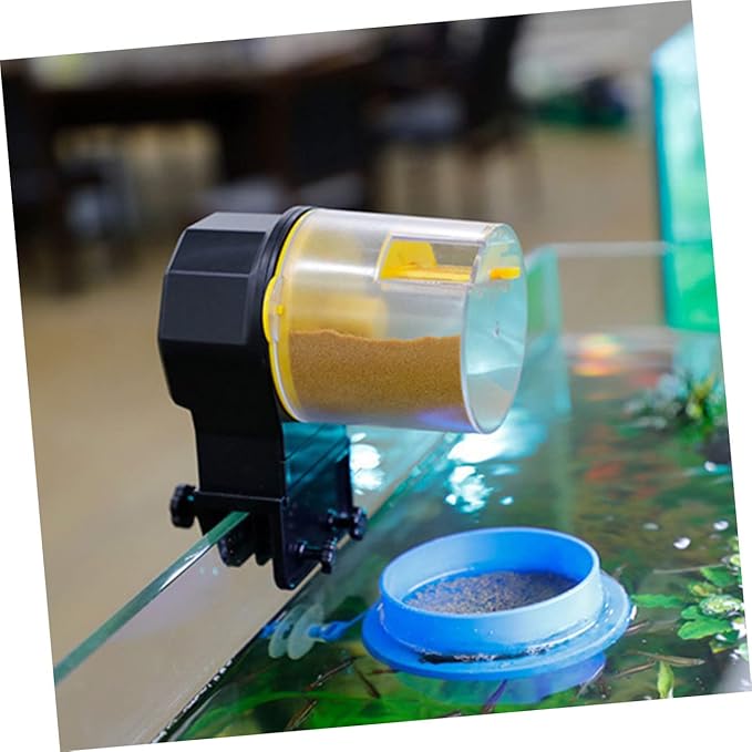 1set Automatic Fish Feeder for Aquariums Timer Battery Operated Capacity Easy to Use for Vacation Feeding Compatible with Pellet and Flake Food