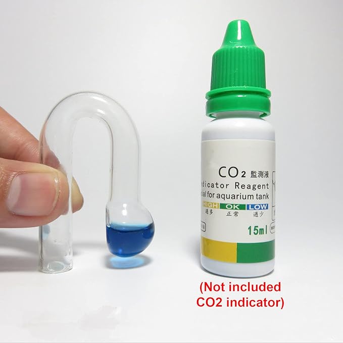 1PCS CO2 Drop Checker J Shape Glass Hang On Monitor CO2 Indicator for Aquarium Planted Fish Tank