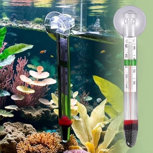 Minhe Aquarium Thermometer Set of 10 with Clear Temperature Display, Secure Suction Cup, and Double Layer Glass, Suitable for Fish Tanks and Turtle Habitats