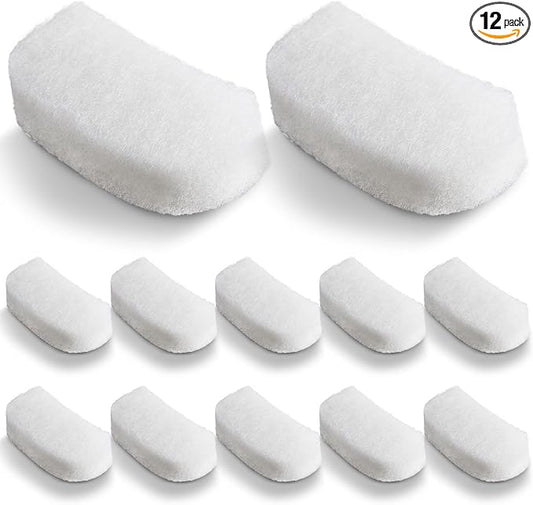 Pushglossy 12 Pcs Water Polishing Pads Compatible with Fluval 106/107/206/207 Filter Media Value Pack Clear Quick Replacement Aquarium Filter Media Compatible with Fluval Canister