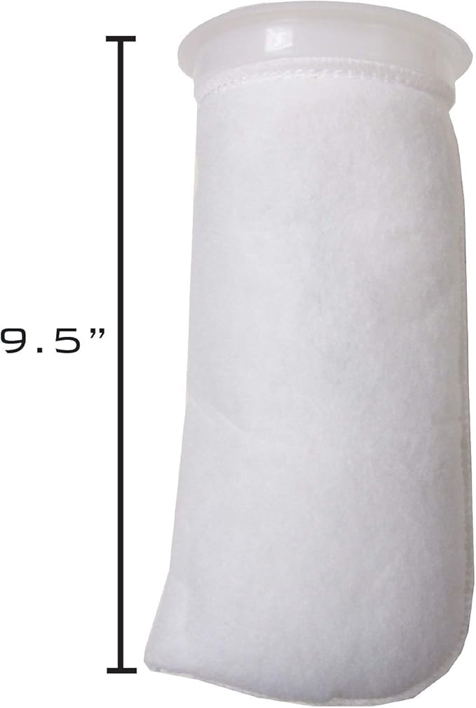 12 Pack - 4 Inch Ring Filter Socks 200 Micron - Aquarium Felt Filter Bags -4 Inch Ring By 9.5 Inch Long [Short Version] - Fits Eshopps and Aqueon