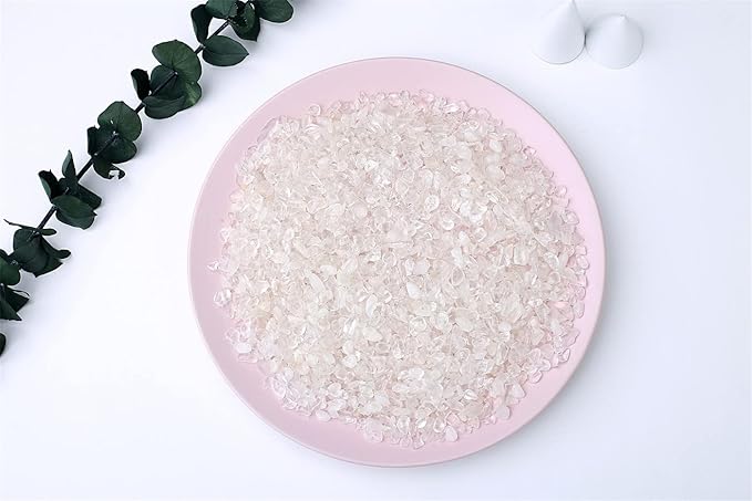 MAIBAOTA Natural Clear Quartz Crystal Rocks Chips Vase Filler Rocks for Succulent Plant Small Fish Tank Aquarium Gravel Decorative Pebbles Stones(200 gram)