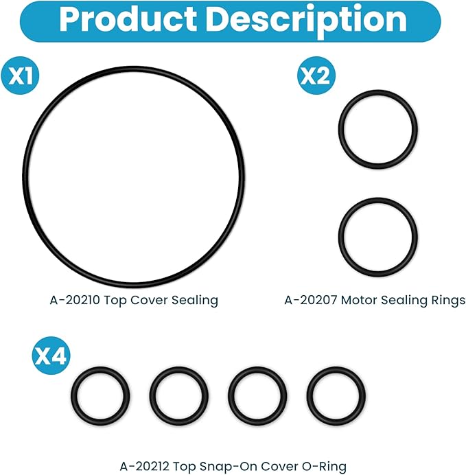 ETZ O-Ring Seal Kit for Fx5/Fx6 Aquarium Cartridge Filter, Fit for Fluval A-20207, A-20210, A-20212 Aquarium Filter Seal Ring Replacement