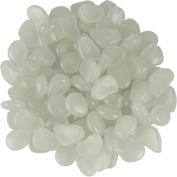 Glow in The Dark Gravel Fluorescent Resin Pebble for Fish Tank/Aquarium/Garden Decoration Luminous Cobblestone Decor Plastic Stone 250 g (Yellow-Green)