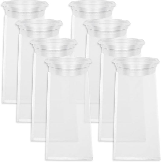 8PCS 4 Inch 200-Mesh Nylon Aquarium Filter Sock, Filter Socks, Reusable Fine Mesh Bag for Saltwater Aquarium and Fish Tank Freshwater, Aquarium Accessories (9.84×5.31 Inch)