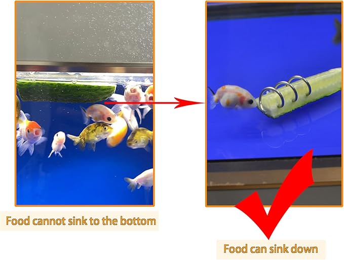 Vegetable Feeder for Aquarium, Suitable for Bottom Feeding Fish/Malawi Cichlids/Przewalski's Catfish/Clown loaches/Snails, etc., submerged Design, 3 Packs