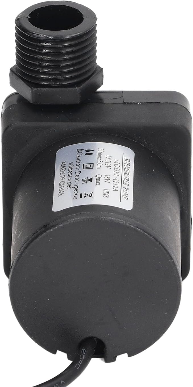 Small Submersible Pump DC12V 20W 800L/h Quiet Fountain Water Pump Brushless Motor for Aquarium Fish Tank Garden Hydroponics