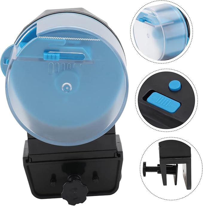 Totority 1 Set Automatic Feeder Aquarium Feeder Auto Fish Food Dispenser Aquarium Dispenser Accessories Turtle Fish Feeding Device Feeding Accessories Abs Blue