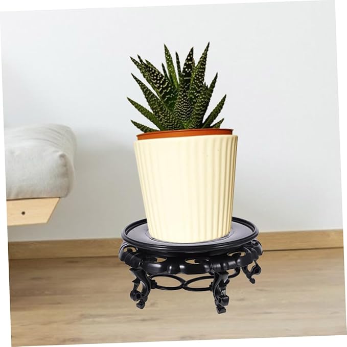Chinese Style Resin Wooden Base Tray Fishbowl Stand Vase Base Tall Stand for Large