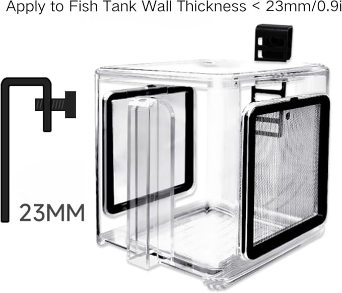 Saim Fish Breeding Box, Acrylic Aquarium Breeding Boxes, Acrylic Fish Isolation Box Hanging Aquarium Hatchery Tank for Small Baby Fishes Shrimp Clownfish Guppy Hatchery, Transparent