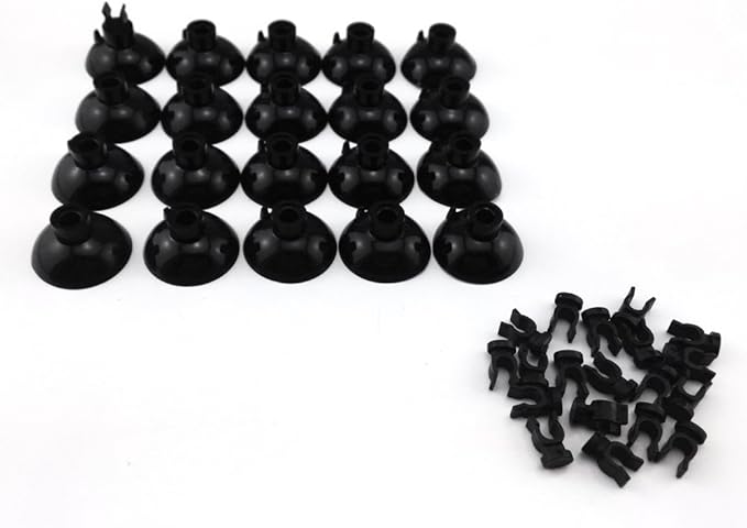 Honbay 20pcs Aquarium Black Sucker Clip Suction Cups Airline Tubing Holder