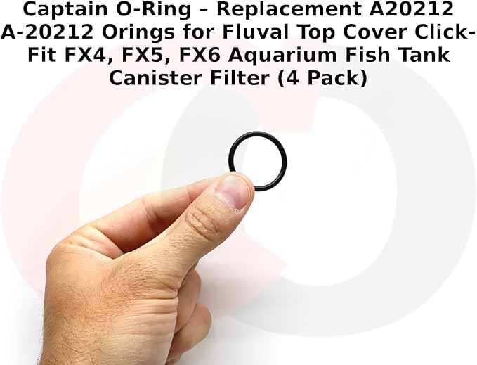 Captain O-Ring – Replacement A20212 A-20212 Orings for Fluval Top Cover Click-Fit FX4, FX5, FX6 Aquarium Fish Tank Canister Filter (4 Pack)