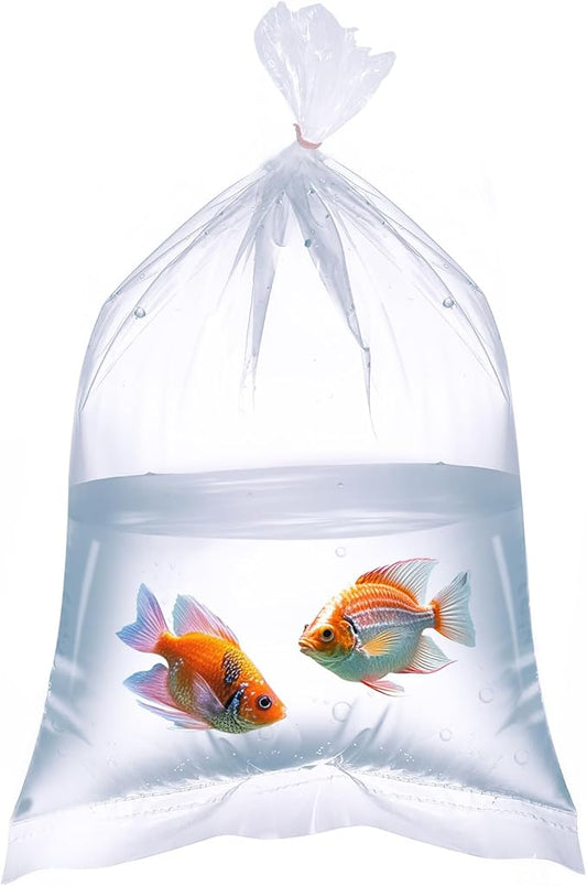 Aquarium Fish Bags, Clear Transportation Bag, Waterproof & Leak-proof Poly Shipping Bags for Storing and Transporting Live Fish (6" x 12" 100pcs)