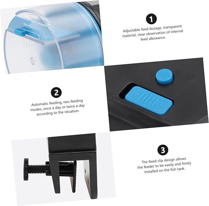 Totority 1 Set Automatic Feeder Aquarium Feeder Auto Fish Food Dispenser Aquarium Dispenser Accessories Turtle Fish Feeding Device Feeding Accessories Abs Blue