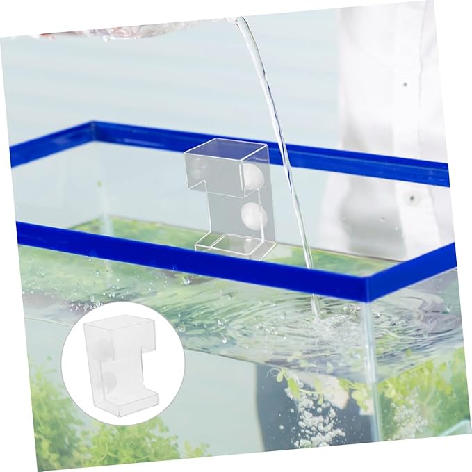 POPETPOP Fish Tank Feeding Tube with Suction Cup, Sinking Aquarium Feeder Tool for Betta and Shrimp Tanks, Large Square Automatic Fish Feeding Accessory for Home and Office