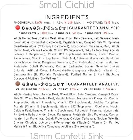 Small Cichlid Formula, Red, 9 oz.