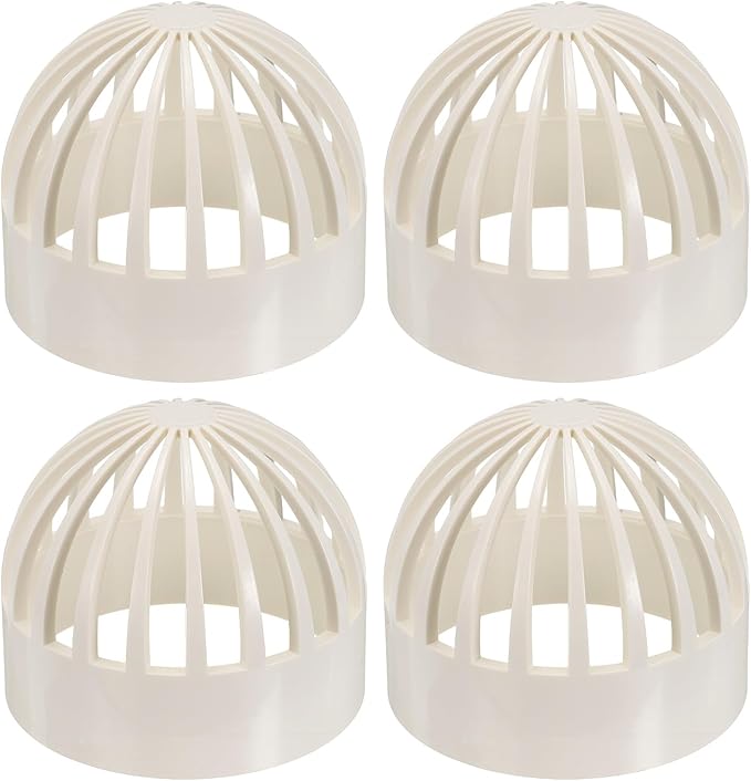 PATIKIL 4.3 Inch (110mm) Fish Cover Permeable Cap, 4 Pcs PVC Breathable Cap Aquarium Guard Fish Tank Intake Cover, White