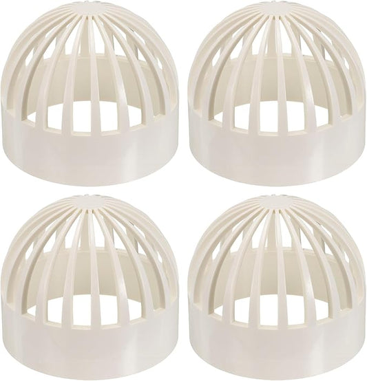 PATIKIL 4.3 Inch (110mm) Fish Cover Permeable Cap, 4 Pcs PVC Breathable Cap Aquarium Guard Fish Tank Intake Cover, White