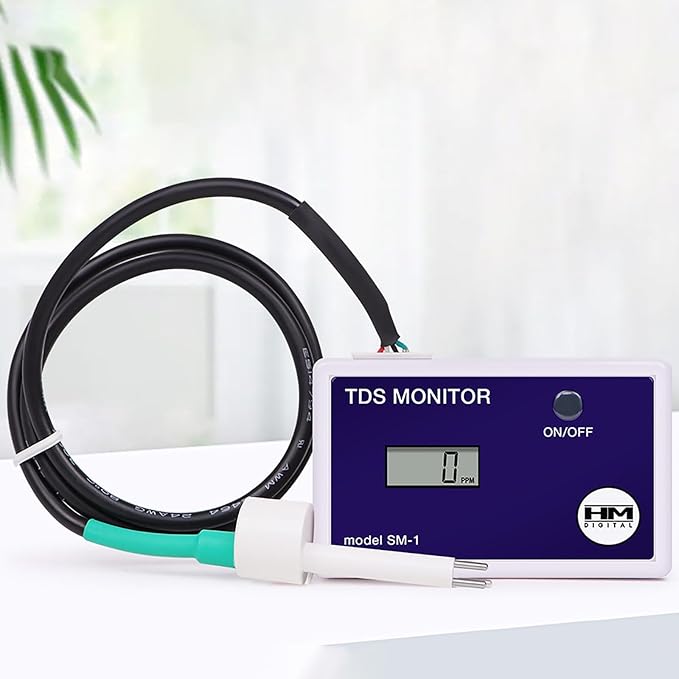 Digital SM-1 in-Line Triple TDS Monitor, 0-9990ppm Range, +/- 2% Readout Accuracy,for Aquarium