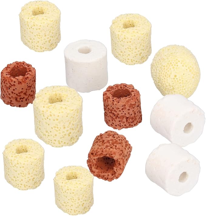 Pssopp 4 in 1 Aquarium Filter Media 12 Pack Biological Filter Media for Fish Tank Pond with Natural Sand Gravel Soil Mixture Decoration