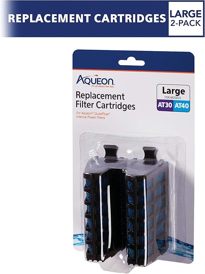 Aqueon 6 Count Replacement Internal Filter Cartridges, Large, for QuietFlow Internal Filter AT30 and AT40