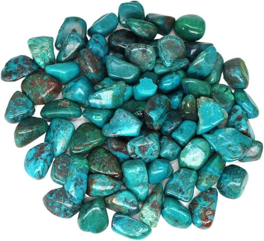 Natural Tumbled Stones Bulk Ore Gravel Specimen Healing Crystals Quartz Energy Minerals Tank Aquarium Home Decor Gem Decoration (Color : Chrysocolla, Size : 100g)