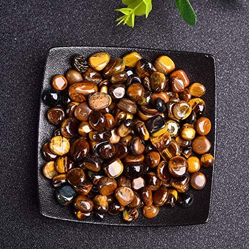 50/100g Natural Stones Gravel Crystals Chip Quartz Minerals Tumbled Agates Specimen Gemstones Home Aquarium Decor,Tiger Eye,50g
