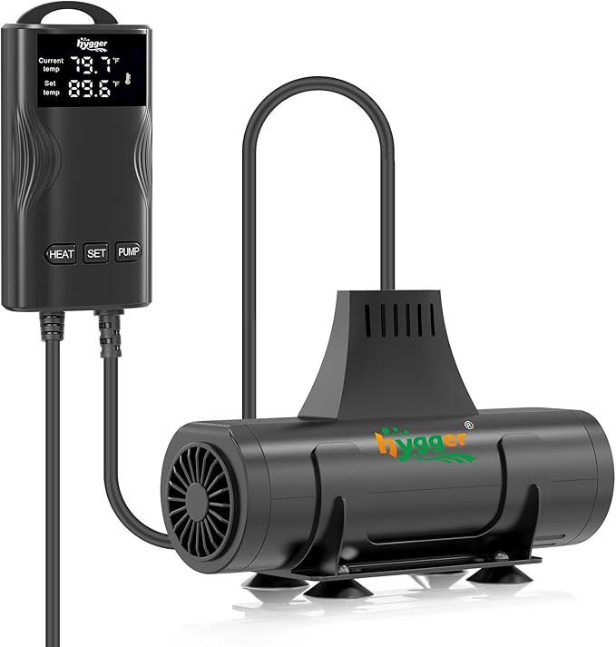 hygger Aquarium Heater with Upgrade Water Circulatio,Submersible Fish Tank Water Heater Digital Display,Auto Temperature Control for Freshwater Saltwater Safety Shut-Off Protection (300W,40~80Gal)