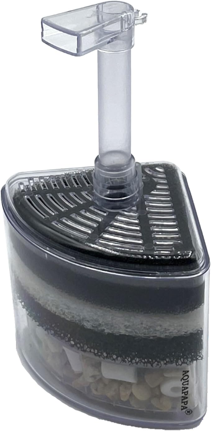 Corner Filter Bio Sponge Ceramic Air Pump Driven for Fry Shrimp Nano Fish Tank Aquarium XY-2008 (Ship from CA USA)