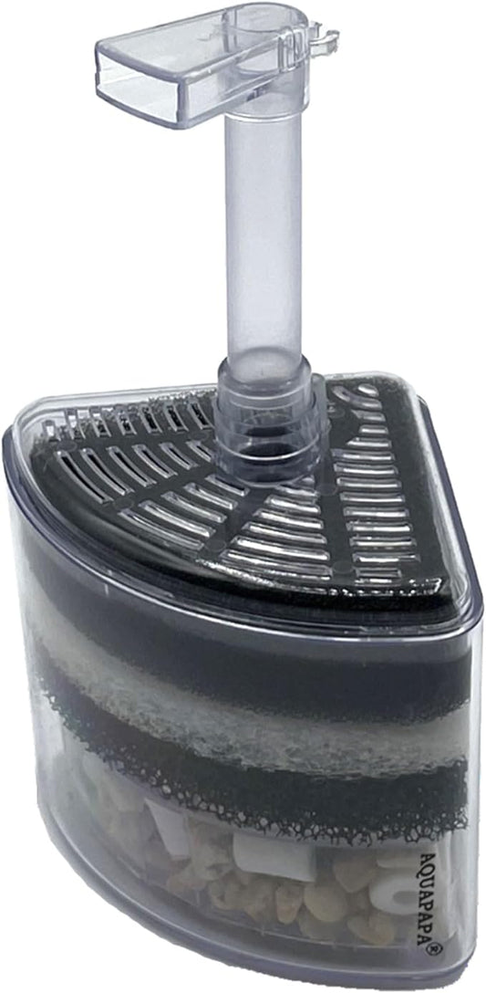 Corner Filter Bio Sponge Ceramic Air Pump Driven for Fry Shrimp Nano Fish Tank Aquarium XY-2008 (Ship from CA USA)